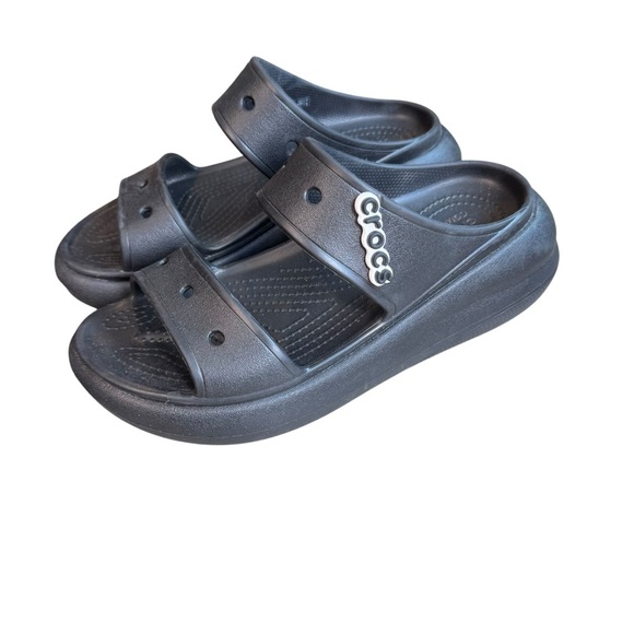 CROCS CLASSIC CRUSH SANDALS 207670-001 BLACK SIZE 7 Women’s Platform Chunky - Picture 1 of 9